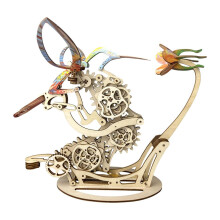 3D Wooden Hummingbird Puzzle Kit with Dynamic Gear Movement, DIY Mechanical Model for Adults Home Decor