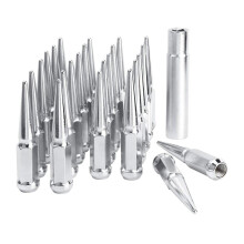 Lug Nuts 14x1.5 Chrome 4 Inch with Key for Silverado 1500 Sierra Tahoe Yukon Steel