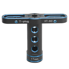 17mm Aluminum RC Tire Nut Wrench T Handle Tool for 1/8 Scale Offroad Car Maintenance (Blue)
