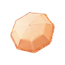 Parapluie pliable avec garniture en dentelle, pare-soleil-Orange