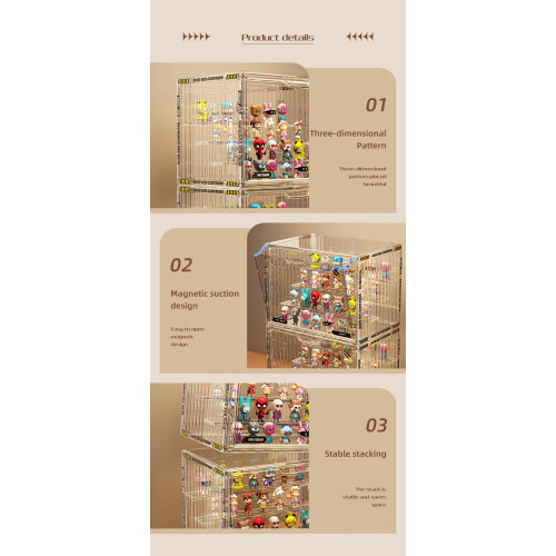 Transparent Dustproof Acrylic Storage Box Large 14.17 inch Stackable Organizer with Magnetic Closure 2