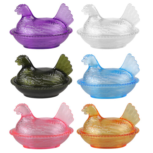 Pot à bonbons couvert de poule en plastique polyvalent-Violet 1