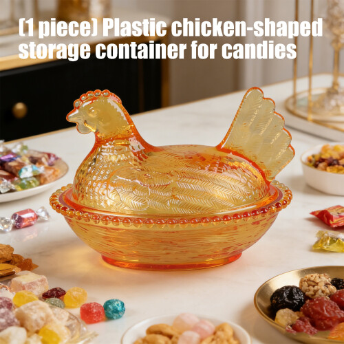 Pot à bonbons couvert de poule en plastique polyvalent-Violet 2