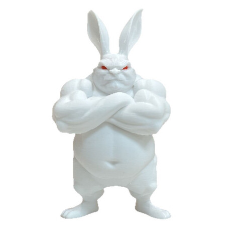 Distinct Exercise Rabbit Statue Artistic 3D Printed Collectible