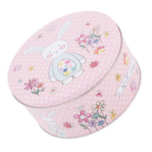 Pink Rabbit Themed Metal Box Holiday Gift Candy Holder Box For