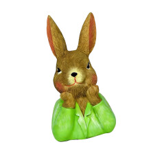 Figurine de lapin de pâques en résine fabriquée à la main,-Vert