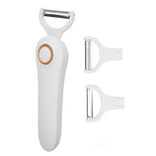 Rechargeable Electric Vegetable Peeler Handheld USB 3 Cutter Heads for Kitchen