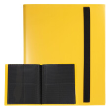 Trading Card Binder PU Cover 160 Pocket Side Loading Album with Secure Elastic Closure Yellow