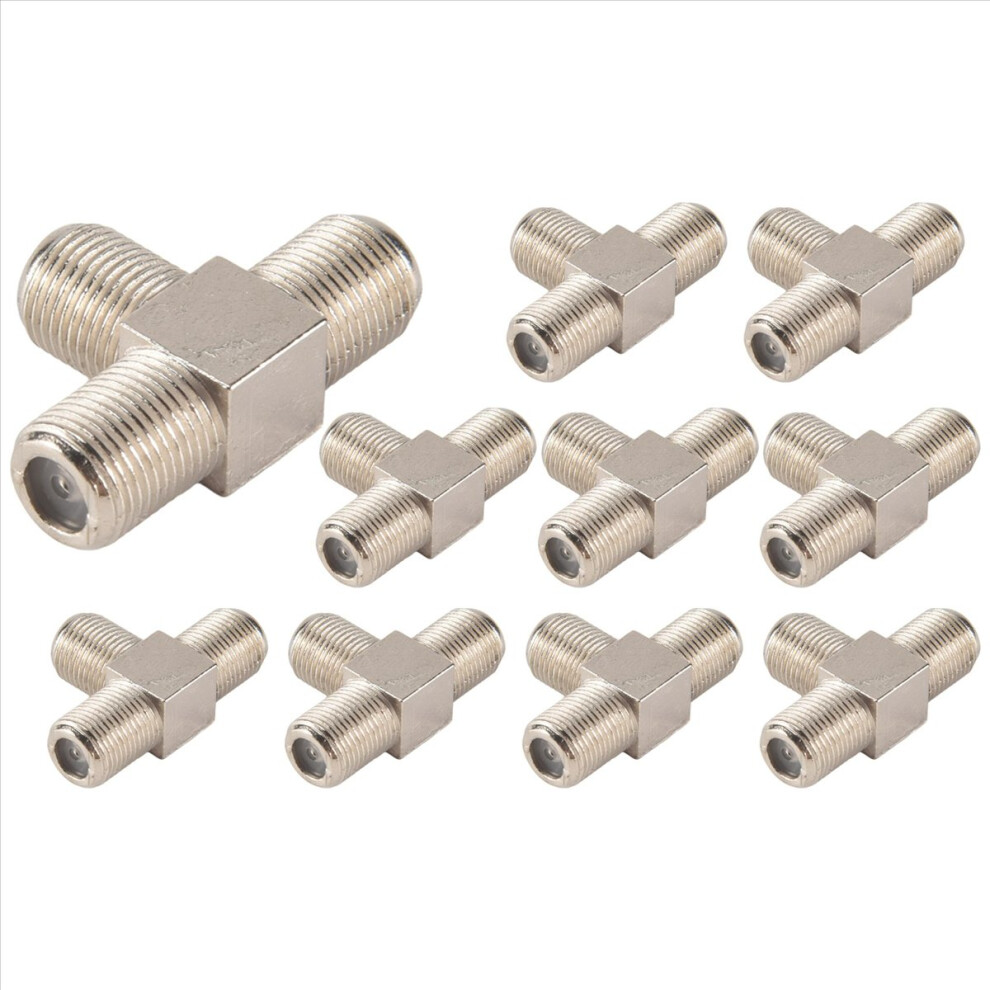 Photos - Laptop Part 10-Pack 3-way F-Type Coax Cable Splitter Combiner Female to 3 for Vide