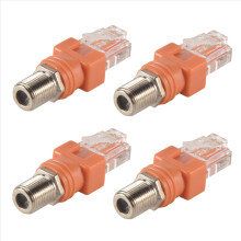 Coaxial to Ethernet Adapter, 4 Pack Coax F Female RJ45 Male Converter