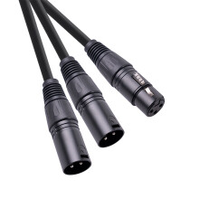 XLR Splitter Cable, 3 Pin Female to Dual Male Patch Y Cable Balanced M