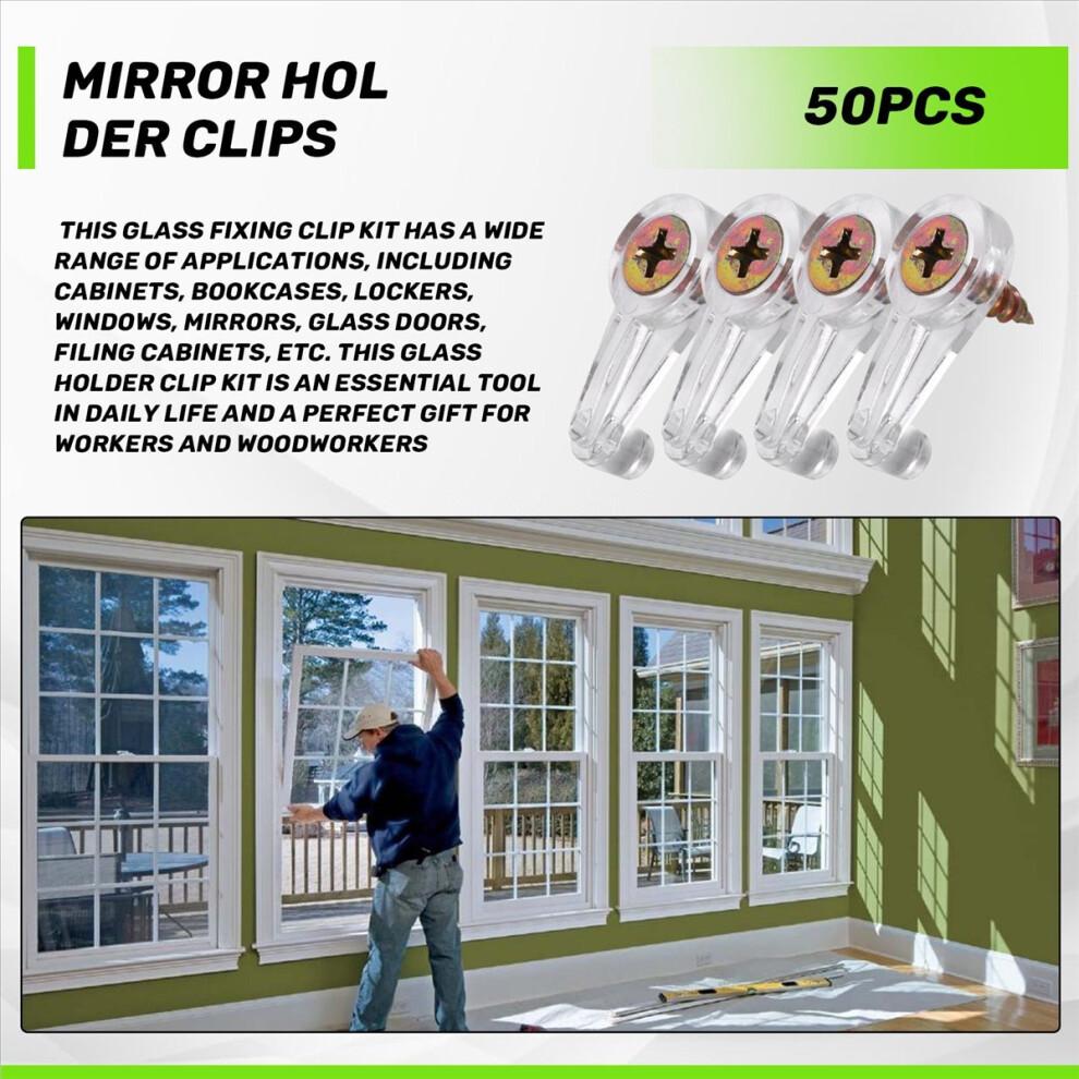 50 Pairs Glass Retainer Clips Kit Cabinet 4Mm Plastic Doors With Screw 4851296948455