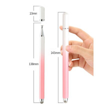Magnetische stylus voor dubbel gebruik met transparante schijf en ingebouwde zuignap.