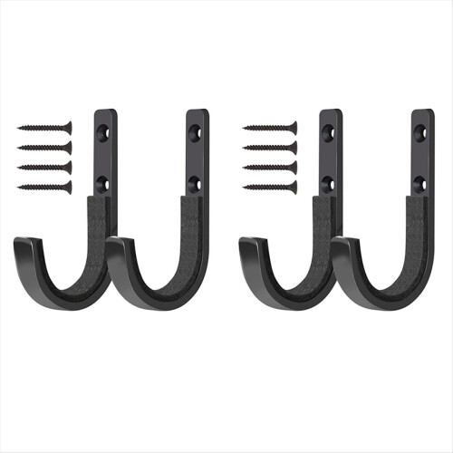 4PCS Metal Wall-Mounted J Hook Tool Storage Racks are Suitable for Hou