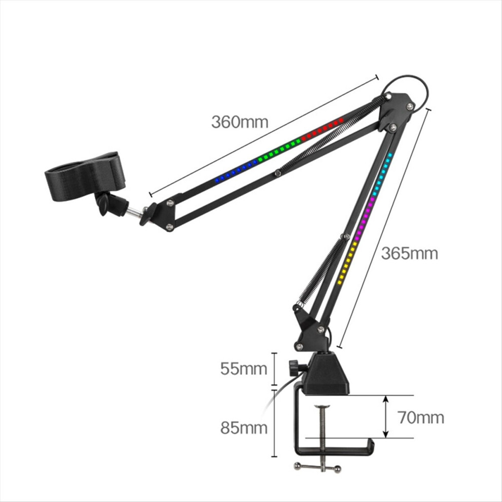 Microphone Bracket Rgb Arm Stand With Rotatable Suspension Boom Light 4851296949292
