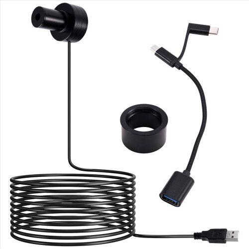 Telescópio com 130W pixels, lente digital de 1,25 polegadas e conexão USB, ocular eletrônica C