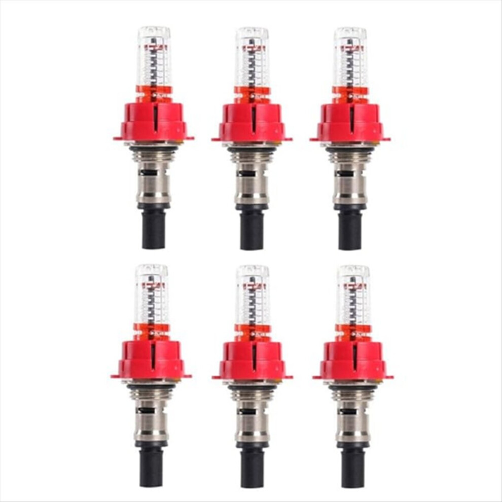 6 Pcs Underfloor Heating Manifold Flow Meter, Visual Monitoring Regula 4851296949308