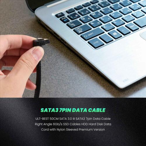 50CM 3.0 III SATA3 7pin Data Cable Right Angle 6Gb/s SSD Cables HDD Ha 2