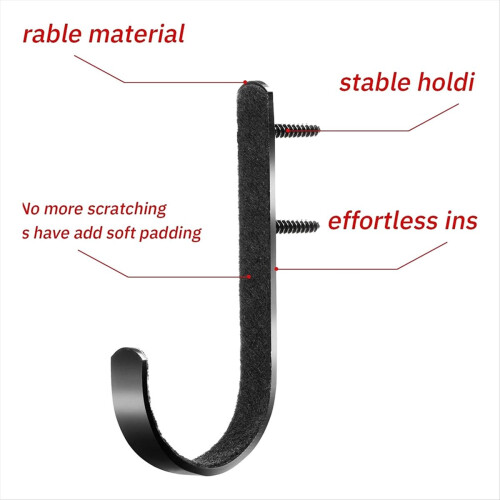 4PCS Metal Wall-Mounted J Hook Tool Storage Racks are Suitable for Hou 2