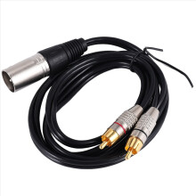 Cable de audio estéreo con conector divisor en Y de 1 XLR macho a 2 enchufes