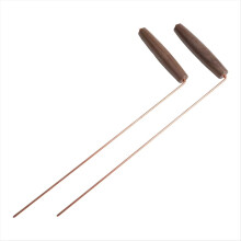 2Pcs Pure Copper Probes Rod for Divination Tool with Wooden Handles Po