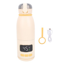 Portable Bottle Warmer 450ml Cordless Fast Heating Stainless Steel 15000mAh for Travel and Breast Milk