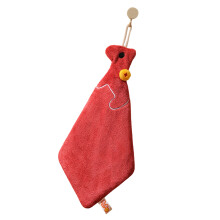Horse Pattern Velvet Fleece Hand Towel For Kitchen New Year-Red