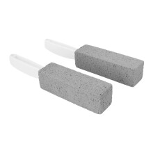 2 Stück Pumpholzstein & Bürstenset, 198g, 13,5cm, für Toilette- und Fliesenreinigung