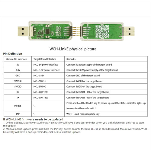 2Pcs WCH-LinkE Online Download Debugger Support WCH RISC-V Architectur 2