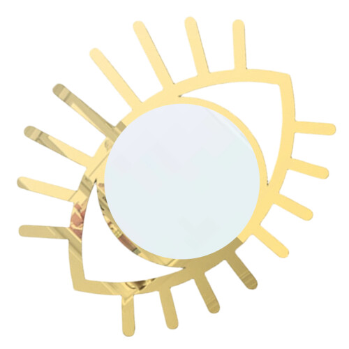 Artistics Eye Shape Wall Mirror Acrylic Wall Mounted-Gold