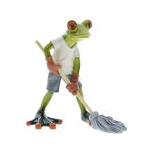 Frogs Statues for Garden Resin Mopping Frogs Figurines Outdoor