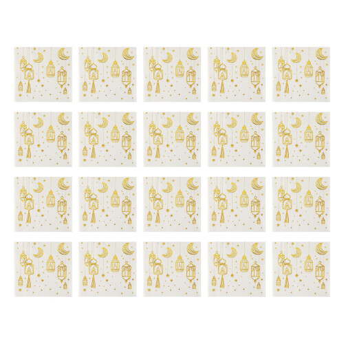 Premium Ramadans-dinerservetten, set van 20, met prachtig goud