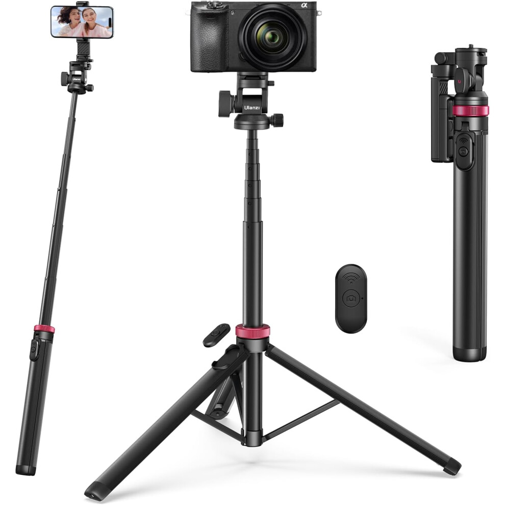 Ulanzi Mt-78 185Cm Extendable Phone Tripod, 72.83" Selfie Stick Bluetooth, Light 6974774331070