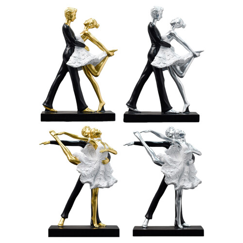 Dancing Ballet Couples Figurines Ballerinas Statues-Bgold 1