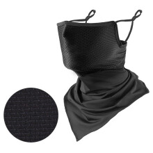 Breathable Summer Face Cover Bandana UV Protection 41x21cm Black, Gray