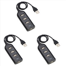 3X USB Hub 2.0 Multi-USB High Speed Splitter 4-Port Adapter for Laptop
