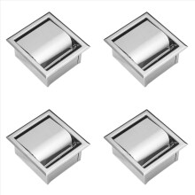 4X Stainless Steel Recessed Toilet Paper Holder Wall Holder,Modern Sty