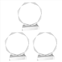 Trophée en verre cristal 3X, médaille vierge, commémoratif de la saison des remises de diplômes ou