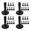 32 pezzi Supporto magnetico nero per pellicola adesiva per auto, vinile, wrapping e 1