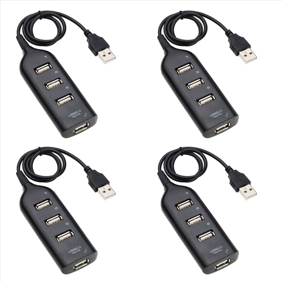 4X Usb Hub 2.0 Multi-Usb High Speed Splitter 4-Port Adapter For Laptop Black 4851296960266