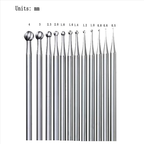 Conjunto de 24 brocas esféricas redondas para fabricação de joias - Haste de 3/32 polegadas 2