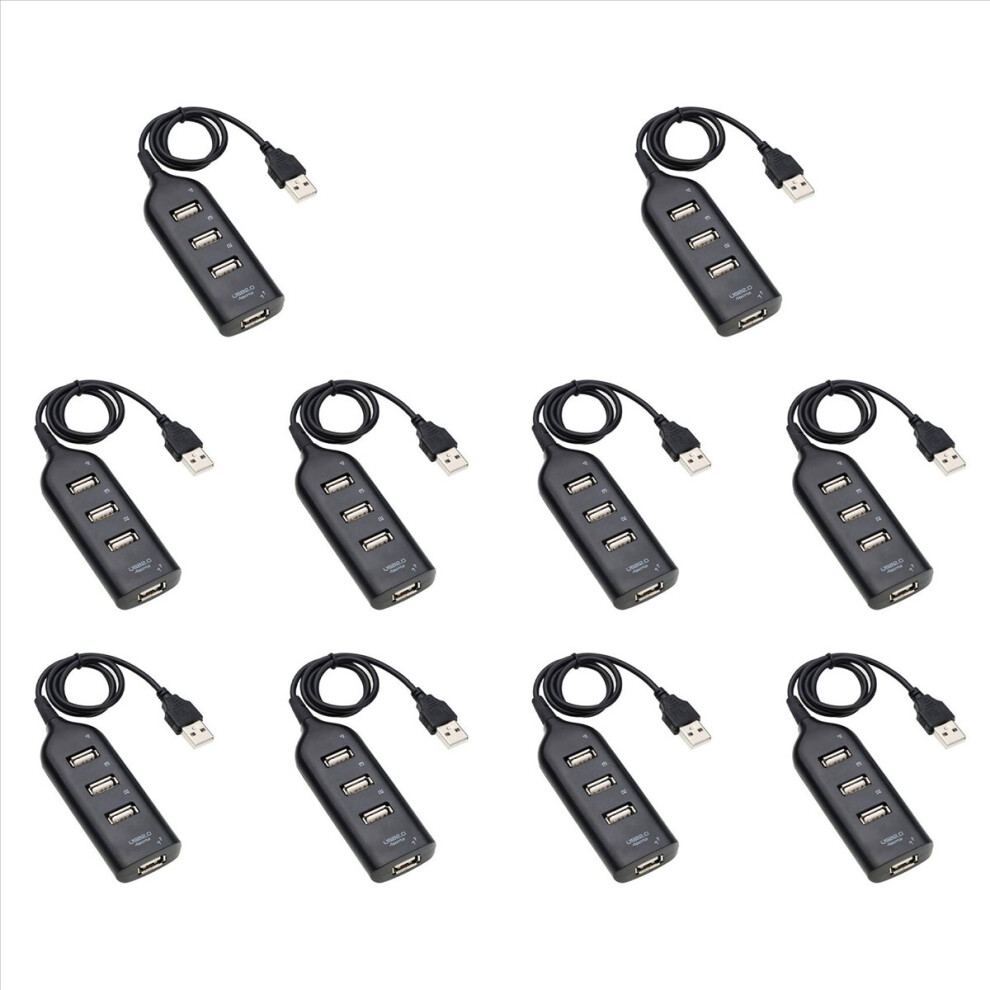 10X Usb Hub 2.0 Multi-Usb High Speed Splitter 4-Port Adapter For Lapto Black 4851296959840