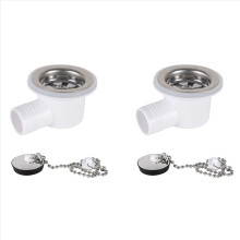Lot de 2 bouchons de vidange d'évier avec raccord coudé et filtre pour camping-car