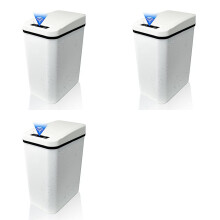 3X Automatic Touchless Bathroom Trash Can with Lid White Slim Narrow P