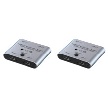 2x Switch-Splitter für 2 Computer, bidirektionaler USB-C-KVM-Switch (1 Eingang, 8 Ausgänge)
