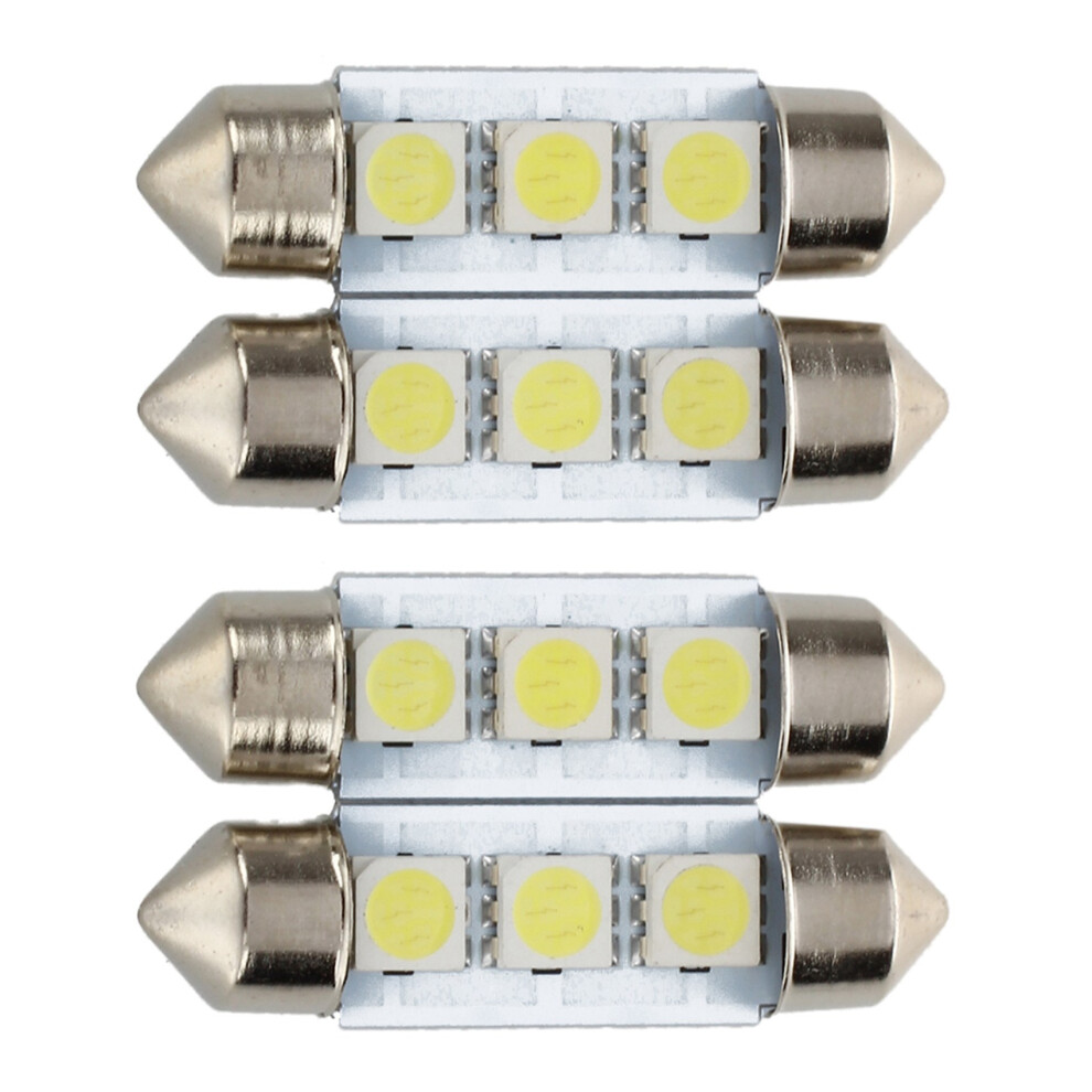 4X C5w 3 Led Smd 5050 36Mm Xenon Bulb Plate Festoons Dome Ceilin White 4851296967135