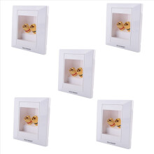 5X Wall Socket Connection Port with 2 Jack Speaker White