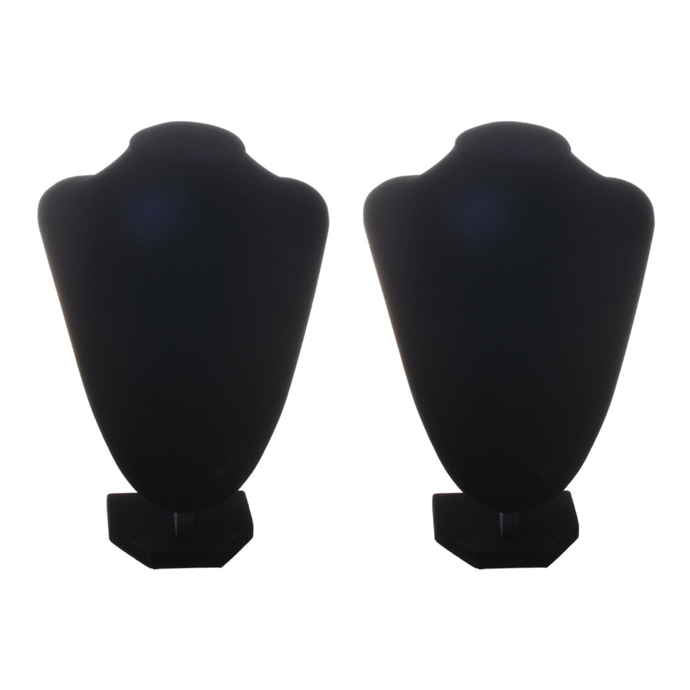 Semoic Black 2X Shop Mannequin Bust Jewelry Necklace Pendant Earring Display Stand