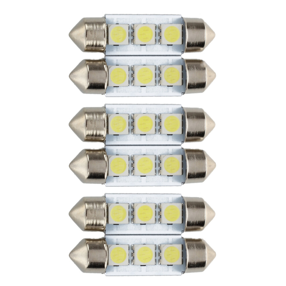 6X C5w 3 Led Smd 5050 36Mm Xenon Bulb Plate Festoons Dome Ceilin White 4851296966725