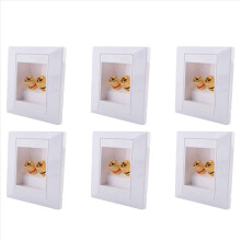 6X Wall Socket Connection Port with 2 Jack Speaker White